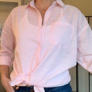 Forever 21 pink and white button shirt